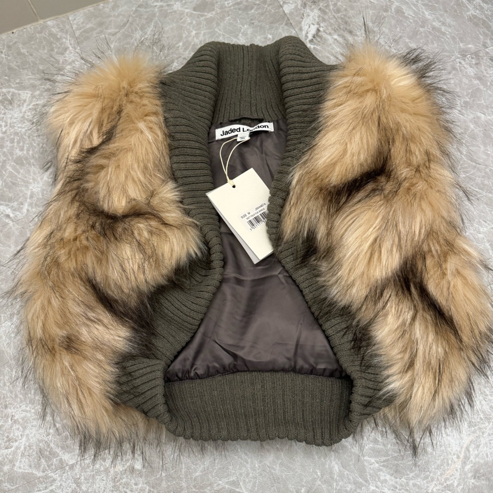 Jaded Lndn Faux Fur Vest